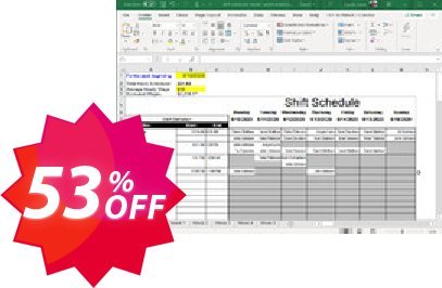Employee Shift Scheduler for Excel Coupon code 53% discount 
