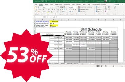 Employee Shift Scheduler for Excel Coupon code 53% discount 