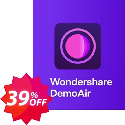 Wondershare DemoAir Monthly plan Coupon code 39% discount 