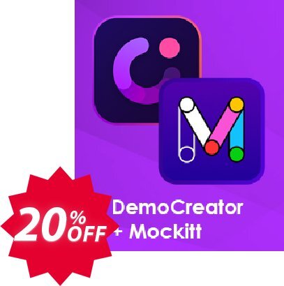 Bundle: Wondershare DemoCreator + Mockitt Coupon code 20% discount 