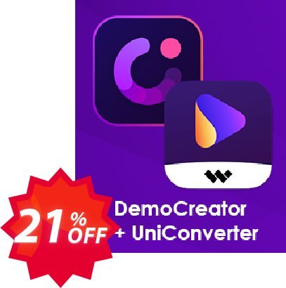Bundle: Wondershare DemoCreator + UniConverter Coupon code 21% discount 
