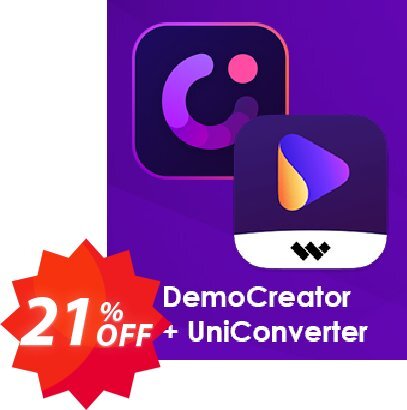 Bundle: Wondershare DemoCreator + UniConverter Coupon code 21% discount 