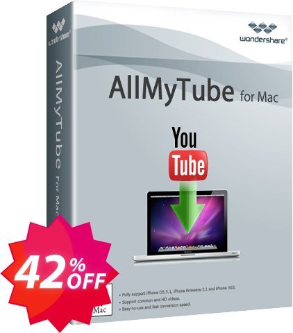Wondershare AllMyTube for MAC, Lifetime, Yearly, Family Plan  Coupon code 42% discount 