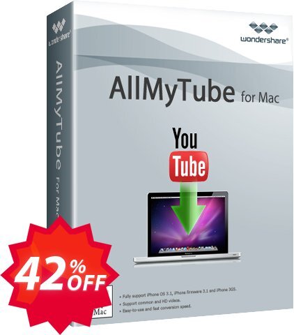 Wondershare AllMyTube for MAC, Lifetime, Yearly, Family Plan  Coupon code 42% discount 