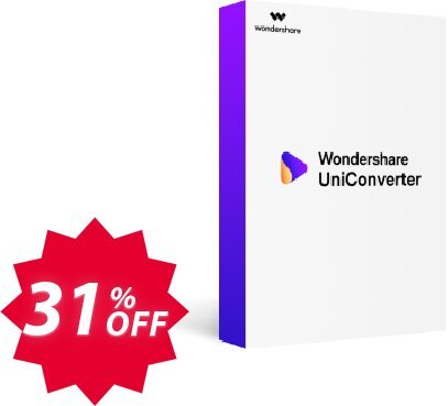 Wondershare UniConverter Coupon code 31% discount 