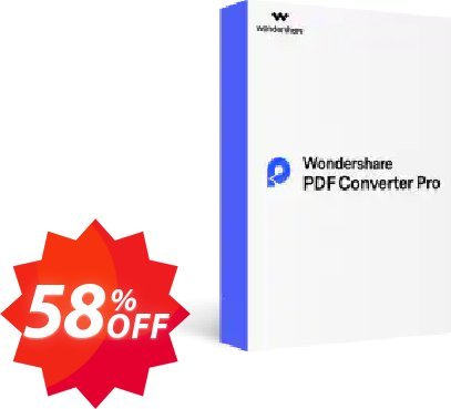 Wondershare PDF Converter Pro, Lifetime  Coupon code 58% discount 