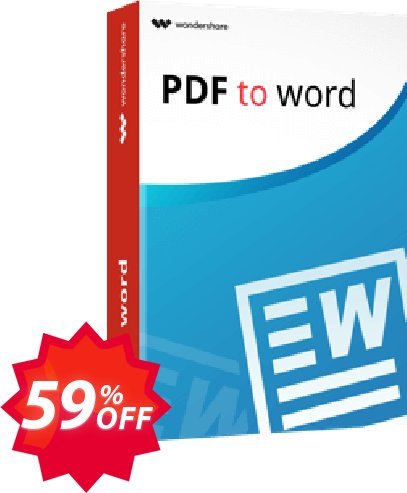 Wondershare PDF to Word Converter Coupon code 59% discount 