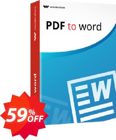 Wondershare PDF to Word Converter Coupon code 59% discount 