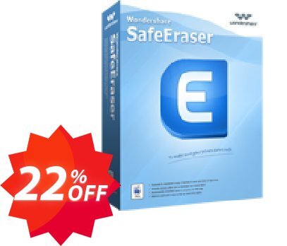 Wondershare SafeEraser for MAC Coupon code 22% discount 