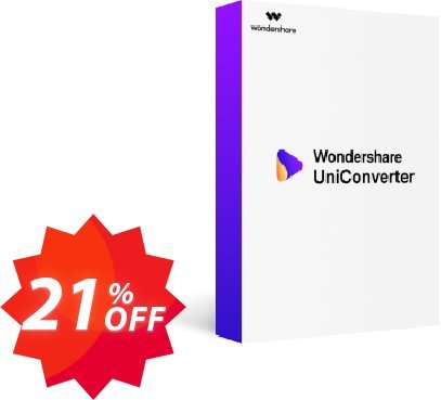 Wondershare UniConverter, 2 Years  Coupon code 21% discount 