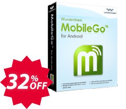 Wondershare MobileGo for Android Coupon code 32% discount 
