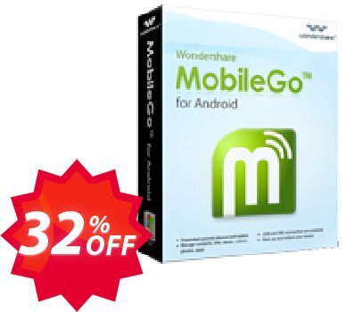 Wondershare MobileGo for Android Coupon code 32% discount 