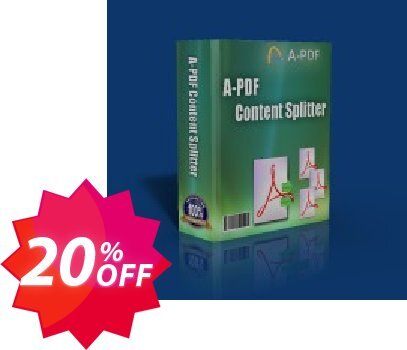 A-PDF Content Splitter Coupon code 20% discount 