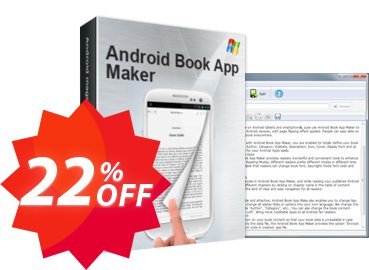 Android Book App Maker personal Coupon code 22% discount 