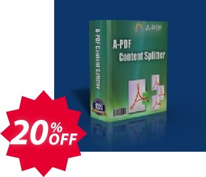 A-PDF Split Command Line Coupon code 20% discount 