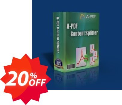 A-PDF Content Splitter Service Coupon code 20% discount 