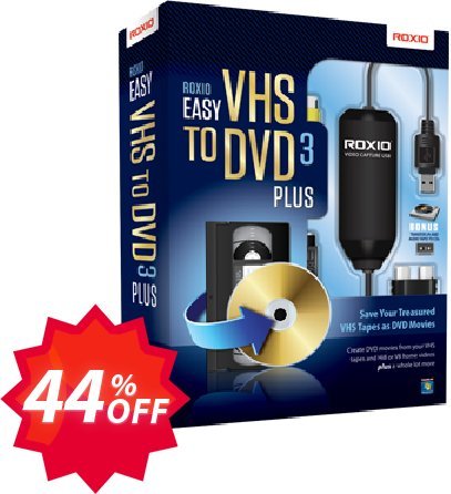 Roxio Easy VHS to DVD 3 Plus Coupon code 44% discount 