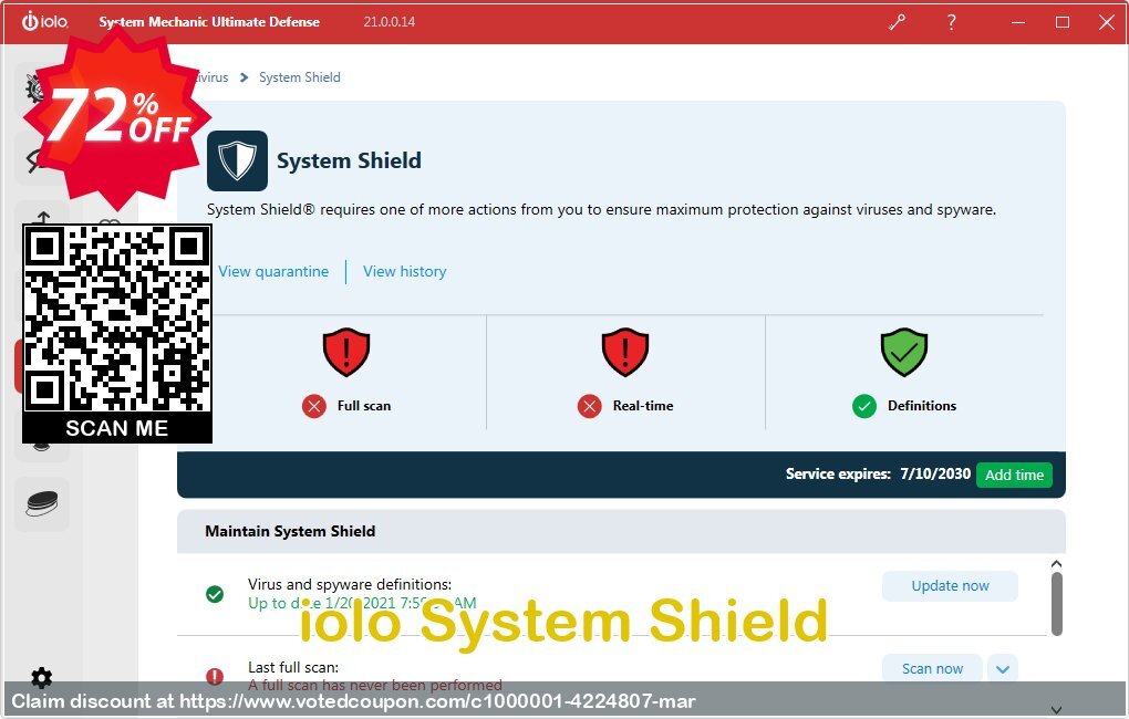 iolo System Shield Coupon, discount AF50SS. Promotion: iolo System shield Massive coupon: 70% off default: AF50SS