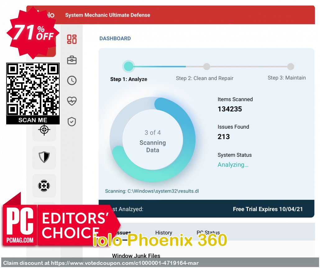 iolo Phoenix 360 Coupon, discount Phoenix 360 - Automatic upgrade to System Mechanic Ultimate Defense upon release . Promotion: DF:smupgd. Get 60% off iolo's Phoenix 360™; Total Protection, Privacy & Performance for Your Digital Life, other codes: adwords