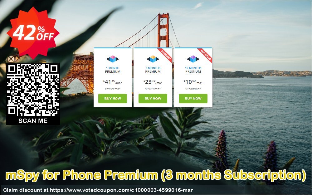 mSpy for Phone Premium, 3 months Subscription  Coupon, discount 40% OFF mSpy for Phone Premium (3 months Subscription), verified. Promotion: Fearsome offer code of mSpy for Phone Premium (3 months Subscription), tested & approved