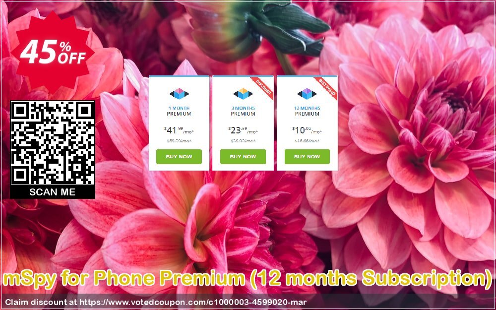 mSpy for Phone Premium, 12 months Subscription  Coupon, discount 40% OFF mSpy for Phone Premium (12 months Subscription), verified. Promotion: Fearsome offer code of mSpy for Phone Premium (12 months Subscription), tested & approved