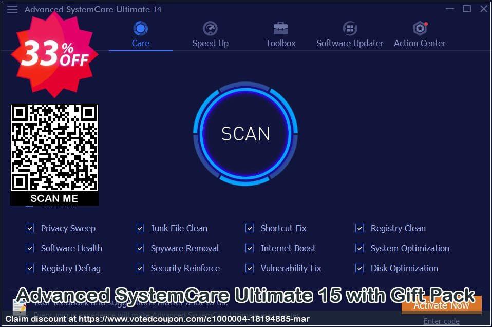 Advanced SystemCare Ultimate 15 with Gift Pack Coupon, discount 30% OFF Advanced SystemCare Ultimate 16 with Gift Pack, verified. Promotion: Dreaded discount code of Advanced SystemCare Ultimate 16 with Gift Pack, tested & approved