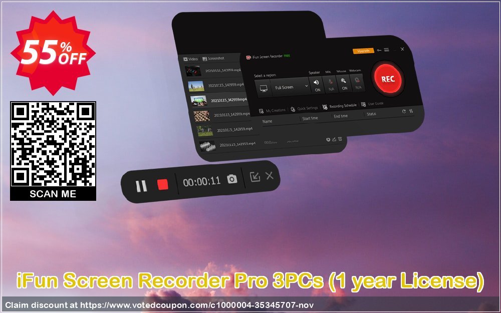 iFun Screen Recorder Pro 3PCs, Yearly Plan  Coupon Code Jun 2023, 55% OFF - VotedCoupon