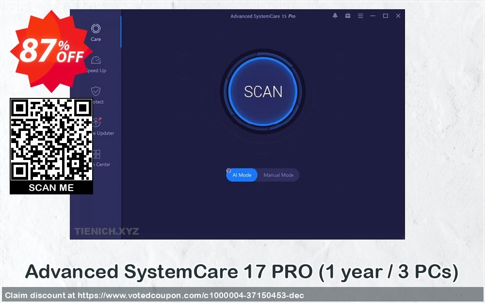 Advanced SystemCare 17 PRO, Yearly / 3 PCs  Coupon, discount 90% OFF Advanced SystemCare 16 PRO (1 year / 3 PCs), verified. Promotion: Dreaded discount code of Advanced SystemCare 16 PRO (1 year / 3 PCs), tested & approved