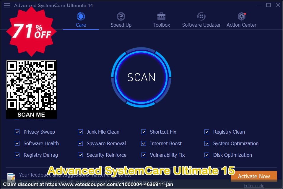 Advanced SystemCare Ultimate 15 Coupon, discount 70% OFF Advanced SystemCare Ultimate 16, verified. Promotion: Dreaded discount code of Advanced SystemCare Ultimate 16, tested & approved