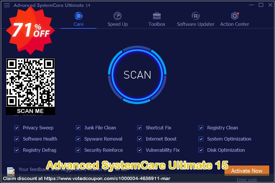 Advanced SystemCare Ultimate 15 Coupon, discount 70% OFF Advanced SystemCare Ultimate 16, verified. Promotion: Dreaded discount code of Advanced SystemCare Ultimate 16, tested & approved