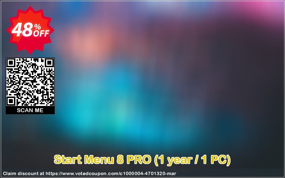 Start Menu 8 PRO, Yearly / 1 PC  Coupon Code Apr 2024, 48% OFF - VotedCoupon