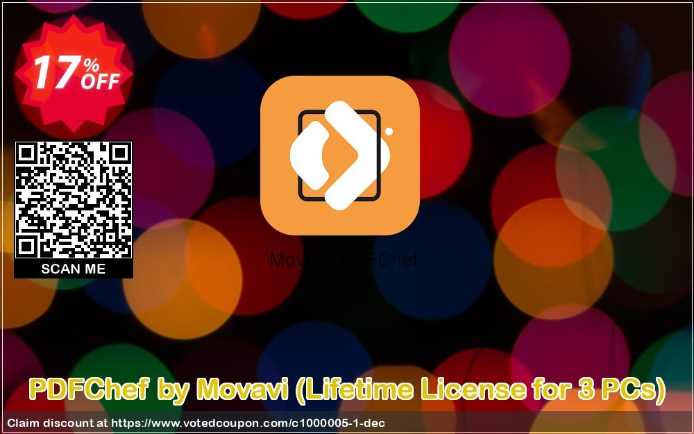PDFChef by Movavi, Lifetime Plan for 3 PCs  Coupon, discount 17% OFF Movavi PDF Editor Lifetime license for 3 PCs, verified. Promotion: Excellent promo code of Movavi PDF Editor Lifetime license for 3 PCs, tested & approved