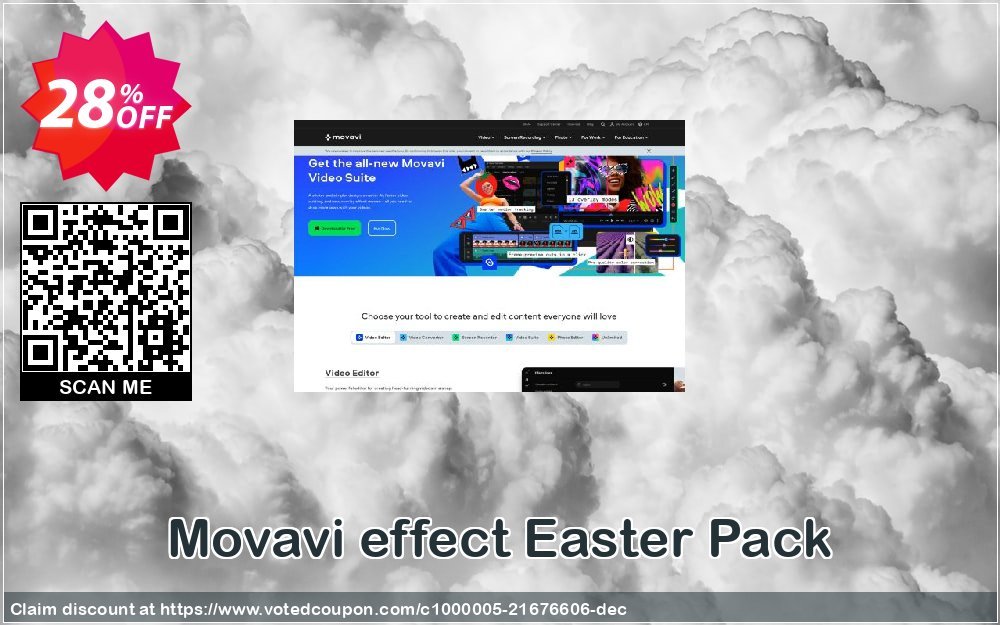Movavi effect Easter Pack Coupon, discount Easter Pack fearsome promo code 2024. Promotion: fearsome promo code of Easter Pack 2024