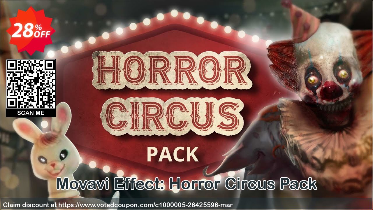 Movavi Effect: Horror Circus Pack Coupon, discount Horror Circus Pack Fearsome offer code 2024. Promotion: Fearsome offer code of Horror Circus Pack 2024