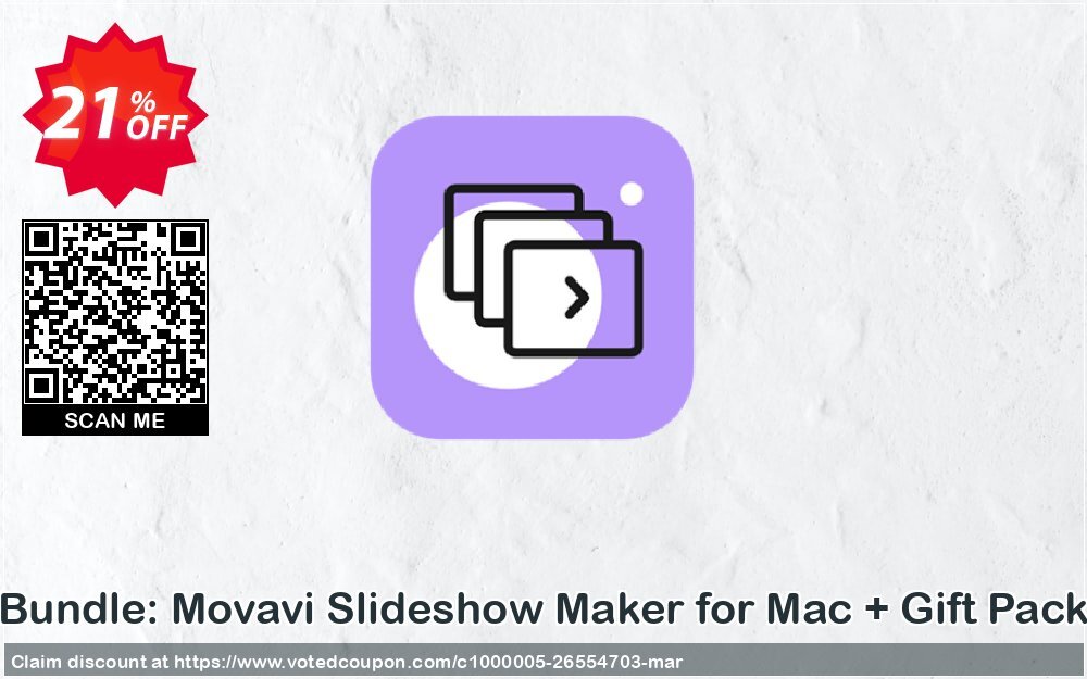 Bundle: Movavi Slideshow Maker for MAC + Gift Pack Coupon, discount Bundle: Slideshow Maker for Mac + Gift Pack Best offer code 2024. Promotion: Best offer code of Bundle: Slideshow Maker for Mac + Gift Pack 2024