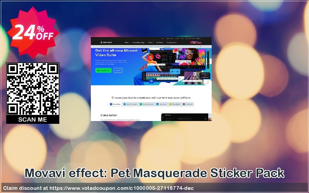 Movavi effect: Pet Masquerade Sticker Pack voted-on promotion codes