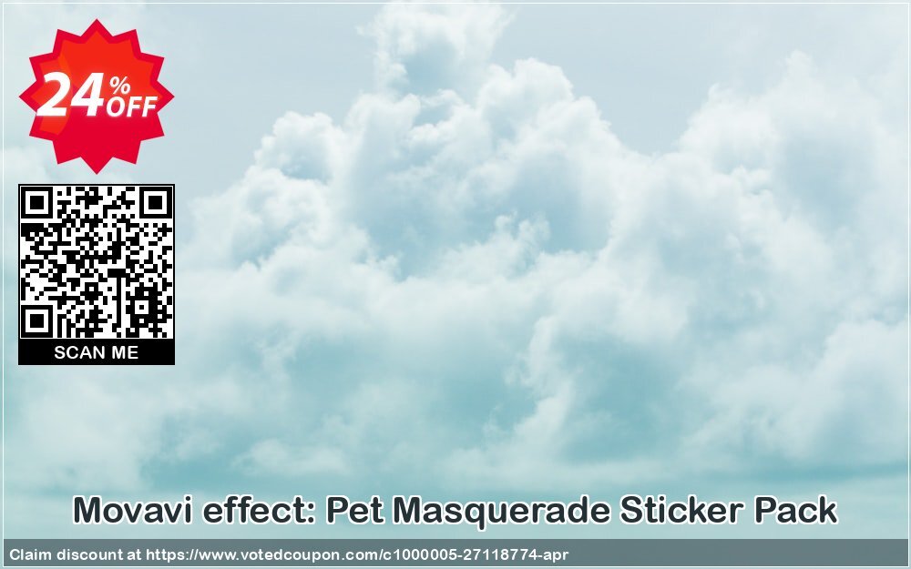 Movavi effect: Pet Masquerade Sticker Pack Coupon, discount Pet Masquerade Sticker Pack Staggering discount code 2024. Promotion: Staggering discount code of Pet Masquerade Sticker Pack 2024