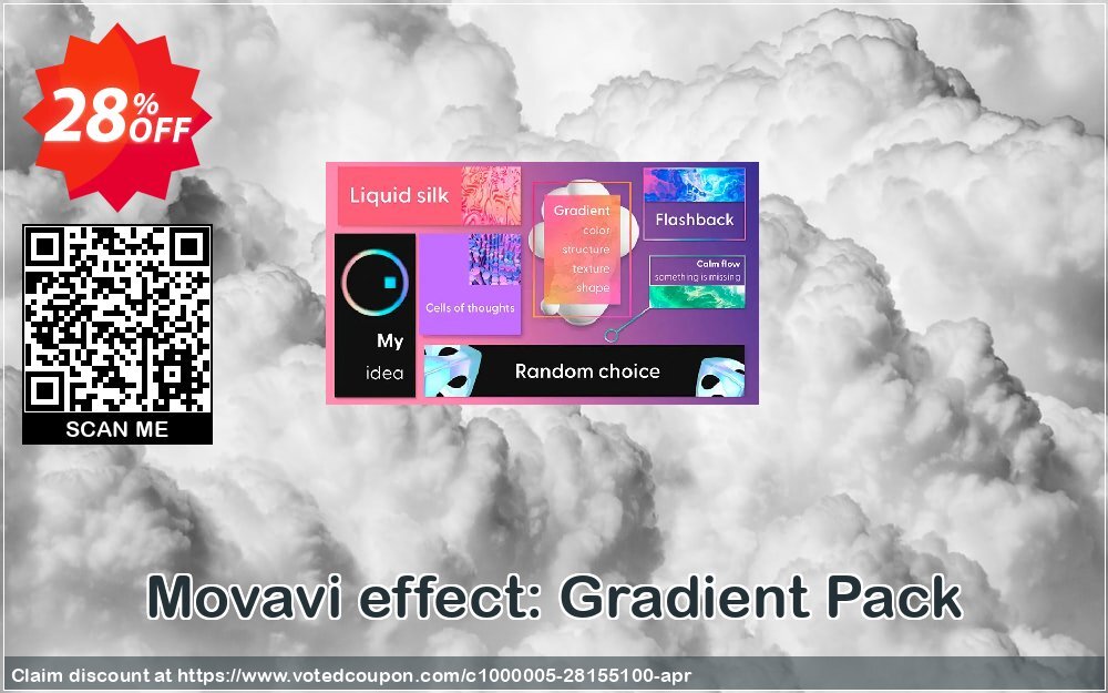 Movavi effect: Gradient Pack Coupon, discount Gradient Pack Hottest deals code 2024. Promotion: Hottest deals code of Gradient Pack 2024