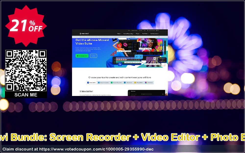 Movavi Bundle: Screen Recorder + Video Editor + Photo Editor Coupon, discount Bundle Screen Recorder + Video Editor + Photo Editor Super discounts code 2024. Promotion: Super discounts code of Bundle Screen Recorder + Video Editor + Photo Editor 2024