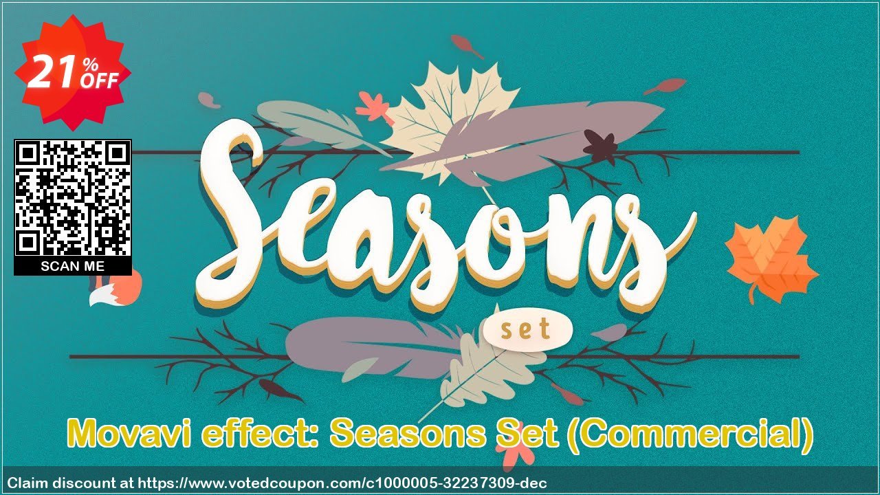 Movavi effect: Seasons Set, Commercial  Coupon, discount 20% OFF Movavi effect: Seasons Set (Commercial), verified. Promotion: Excellent promo code of Movavi effect: Seasons Set (Commercial), tested & approved