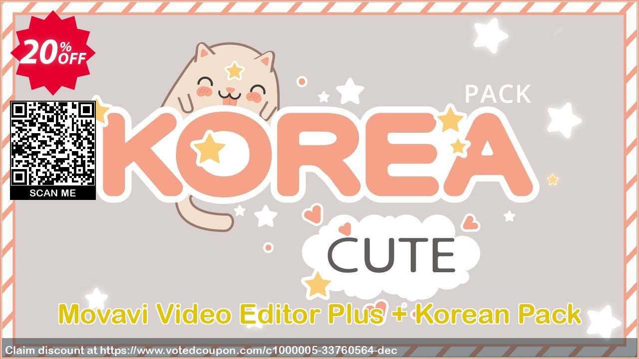 Movavi Video Editor Plus + Korean Pack Coupon, discount 20% OFF Movavi Video Editor Plus + Korean Pack, verified. Promotion: Excellent promo code of Movavi Video Editor Plus + Korean Pack, tested & approved