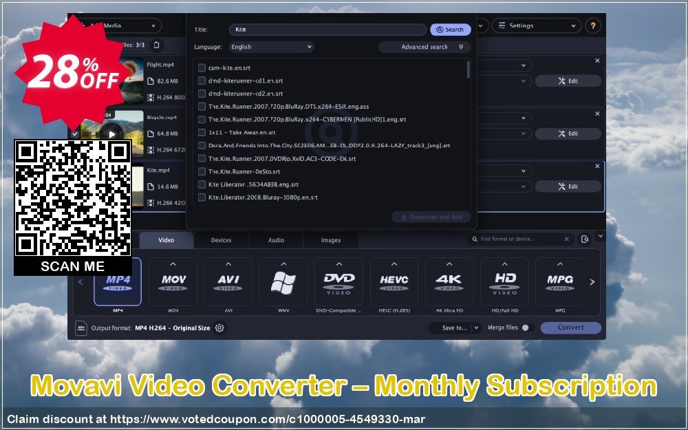 Movavi Video Converter – Monthly Subscription Coupon, discount Movavi Video Converter – Monthly Subscription stirring sales code 2024. Promotion: imposing promotions code of Movavi Video Converter – Monthly Subscription 2024