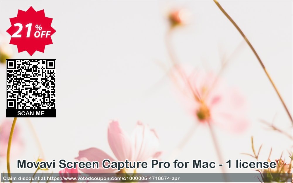 Movavi Screen Capture Pro for MAC - 1 Plan Coupon, discount 20% Affiliate Discount. Promotion: special promo code of Movavi Screen Capture Pro for Mac – 1 license 2024