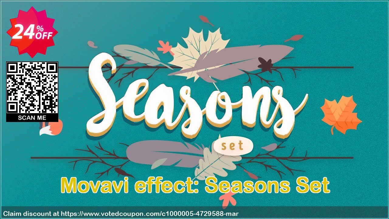 Movavi effect: Seasons Set Coupon, discount Seasons Set dreaded discounts code 2024. Promotion: fearsome promo code of Seasons Set 2024