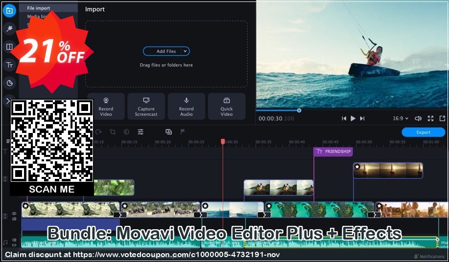 Bundle: Movavi Video Editor Plus + Effects Coupon Code Mar 2024, 21% OFF - VotedCoupon