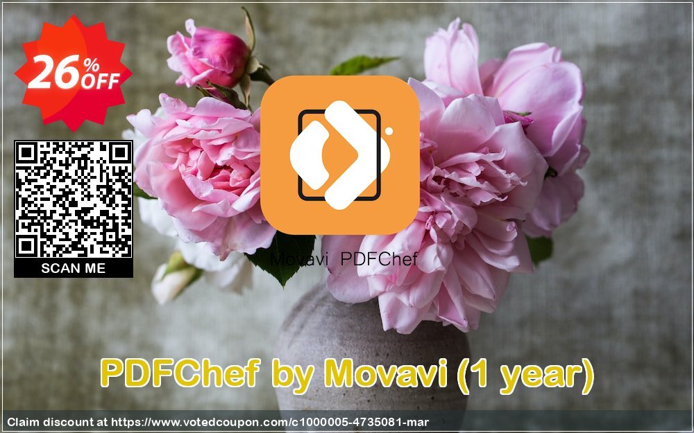 PDFChef by Movavi, Yearly  Coupon, discount Movavi PDF Editor – Annual Subscription stirring discount code 2024. Promotion: stirring discount code of Movavi PDF Editor – Annual Subscription 2024