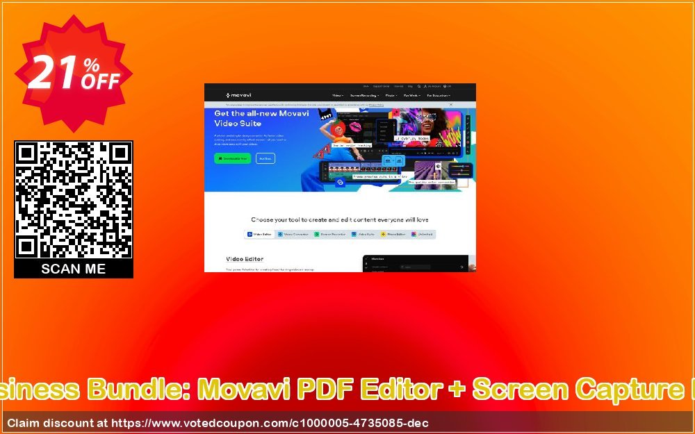 Business Bundle: Movavi PDF Editor + Screen Capture Pro Coupon Code Apr 2024, 21% OFF - VotedCoupon