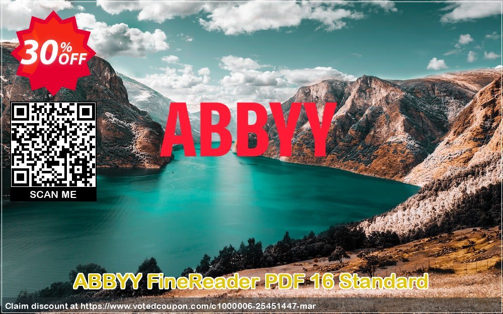 ABBYY FineReader PDF 16 Standard Coupon, discount 30% OFF ABBYY FineReader PDF 16 Standard, verified. Promotion: Marvelous discounts code of ABBYY FineReader PDF 16 Standard, tested & approved