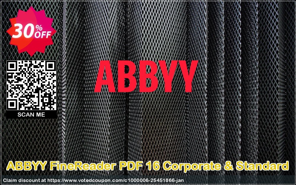 ABBYY FineReader PDF 16 Corporate & Standard Coupon, discount 30% OFF ABBYY FineReader PDF 16 Corporate & Standard, verified. Promotion: Marvelous discounts code of ABBYY FineReader PDF 16 Corporate & Standard, tested & approved