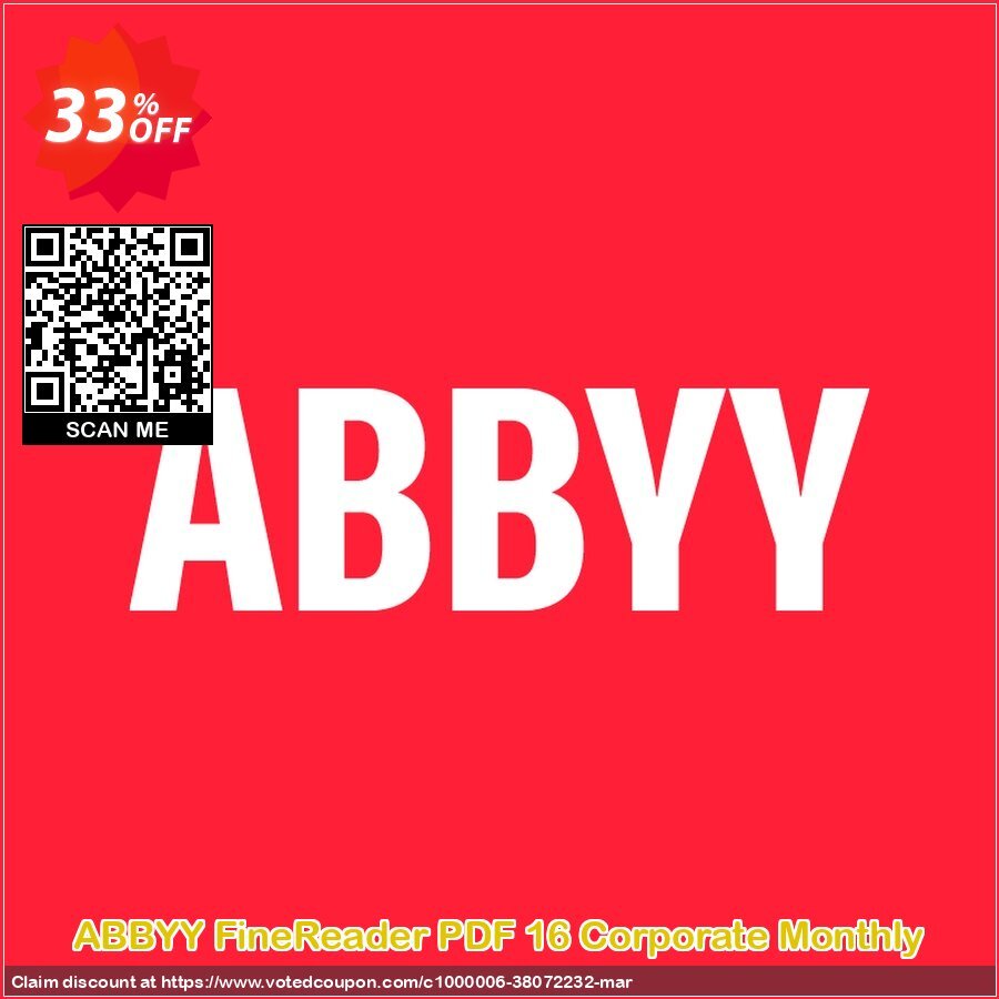 ABBYY FineReader PDF 16 Corporate Monthly subscription Coupon Code Apr 2024, 33% OFF - VotedCoupon